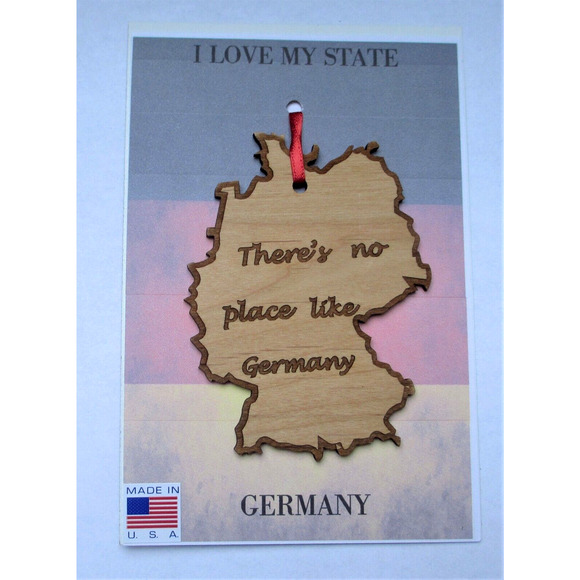 Country of Germany Ornament Wood Made in America Travel Souvenir - Picture 2 of 3